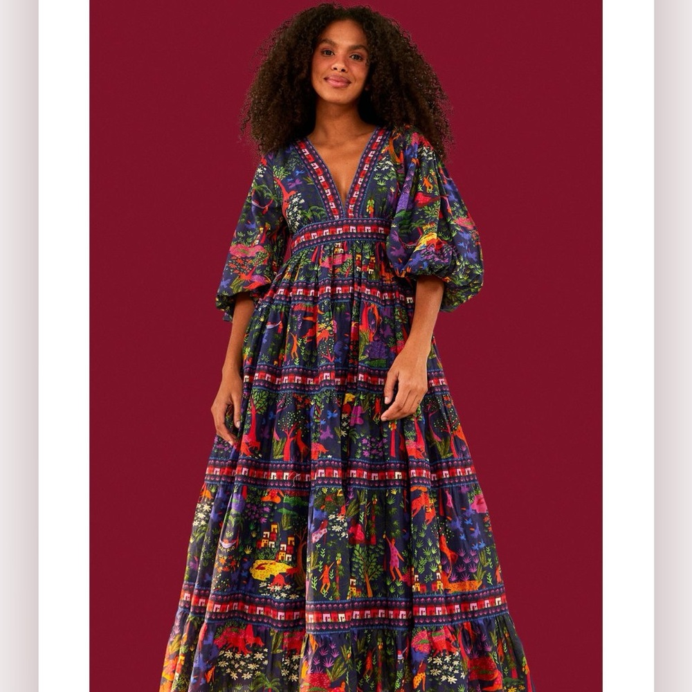 NWOT FARM Rio Animal Utopia Midi Dress